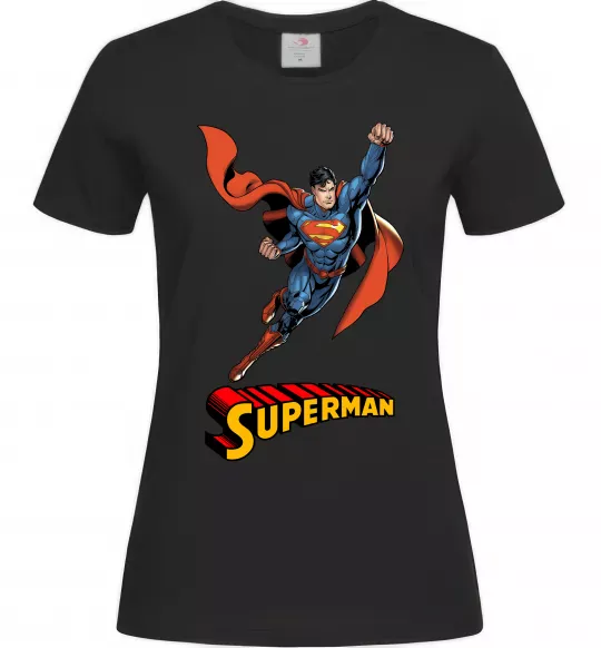 Жіноча футболка Superman retro Чорний фото