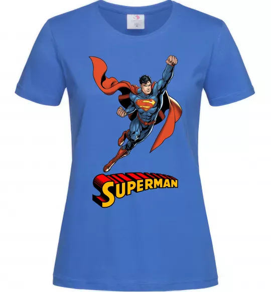 Жіноча футболка Superman retro Яскраво-синій фото