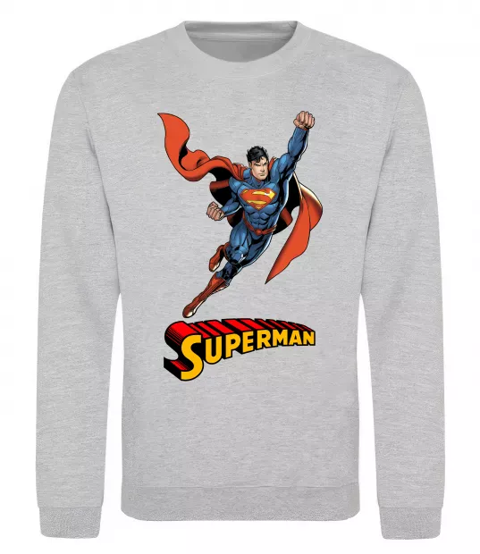 Свитшот Superman retro Серый меланж фото