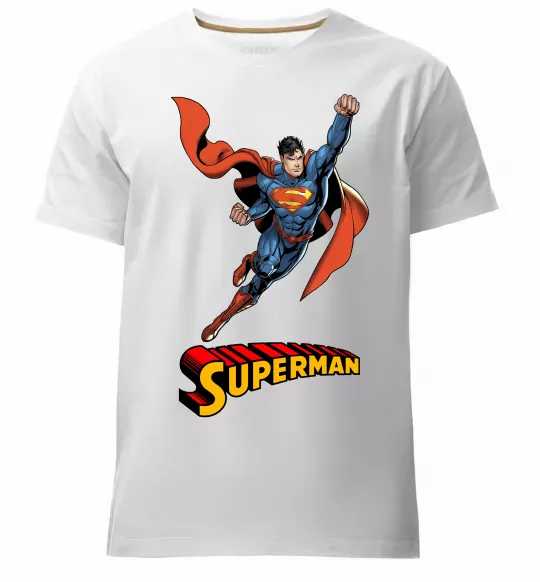 Мужская премиум футболка Superman retro Белый фото