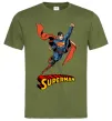Мужская футболка Superman retro Оливковый фото