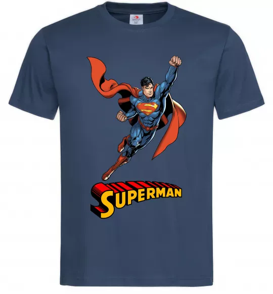Мужская футболка Superman retro Темно-синий фото