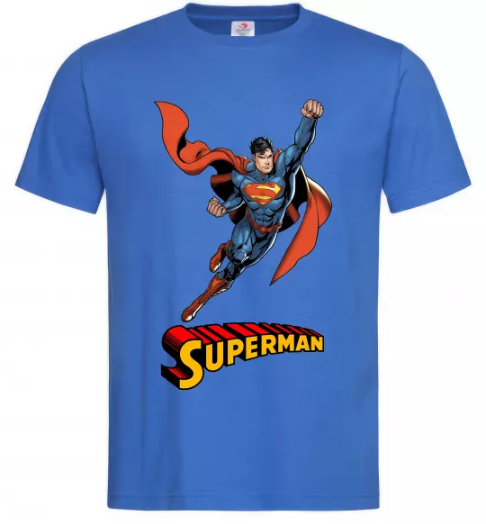 Мужская футболка Superman retro Ярко-синий фото