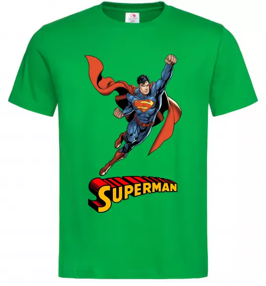 Мужская футболка Superman retro Зеленый фото