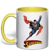 Чашка с цветной ручкой Superman retro Солнечно желтый фото