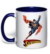 Чашка с цветной ручкой Superman retro Глубокий темно-синий фото