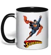 Чашка с цветной ручкой Superman retro Черный фото