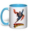 Чашка с цветной ручкой Superman retro Голубой фото