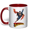 Чашка с цветной ручкой Superman retro Красный фото