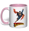 Чашка с цветной ручкой Superman retro Нежно розовый фото