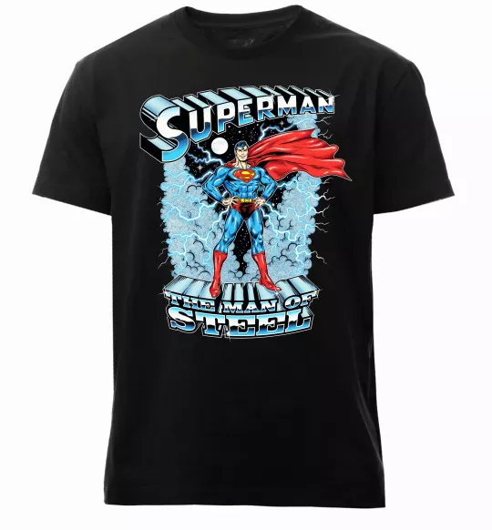 Чоловіча преміум футболка The man of steel Чорний фото