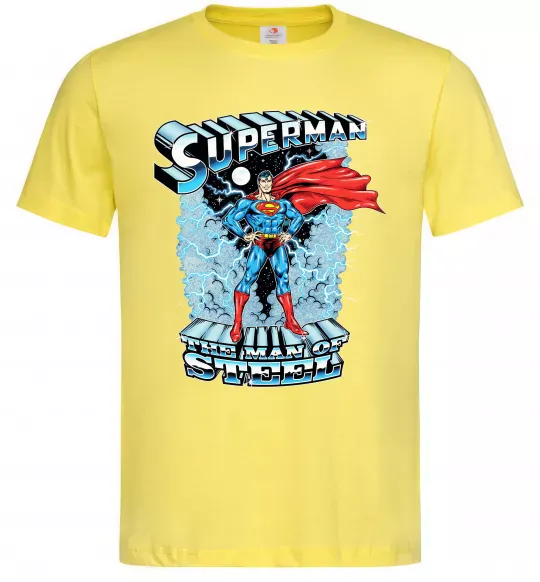 Мужская футболка The man of steel Лимонный фото