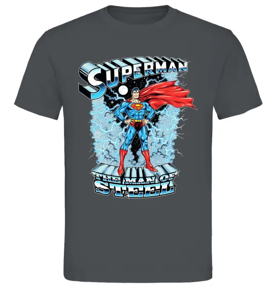 Мужская футболка The man of steel Графит фото