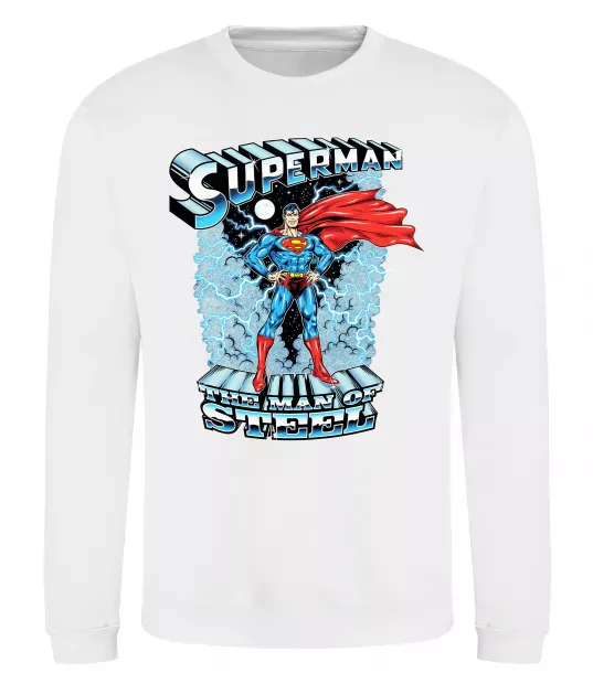 Свитшот The man of steel Белый фото
