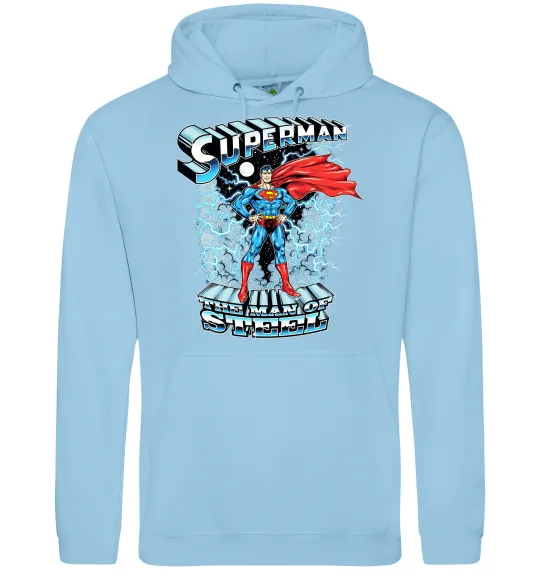 Женская толстовка (худи) The man of steel Голубой фото