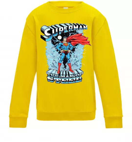 Дитячий світшот The man of steel Сонячно жовтий фото