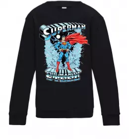 Детский Свитшот Superman retro Серый меланж фото