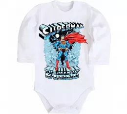 Детский боди The man of steel Белый фото