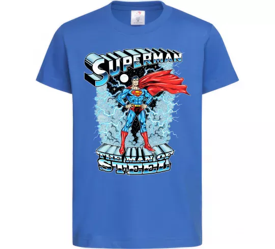 Дитяча футболка The man of steel Яскраво-синій фото