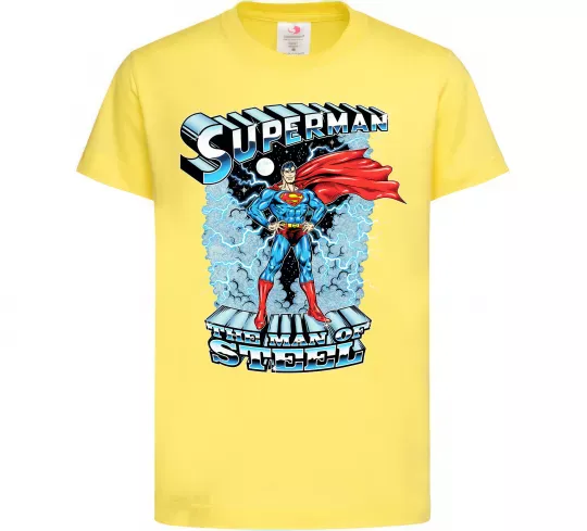 Дитяча футболка The man of steel Лимонний фото