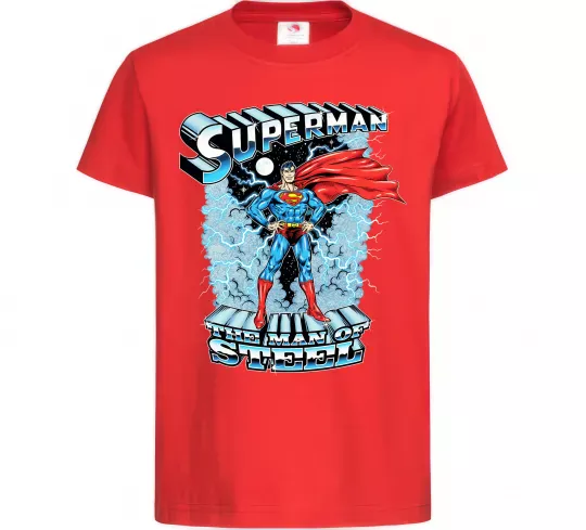 Дитяча футболка The man of steel Червоний фото