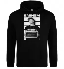 Мужская толстовка (худи) Eminem in police Черный фото