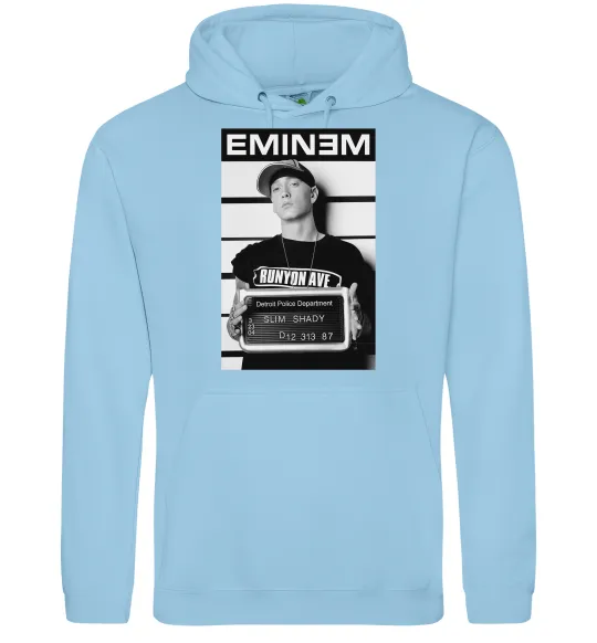 Мужская толстовка (худи) Eminem in police Голубой фото