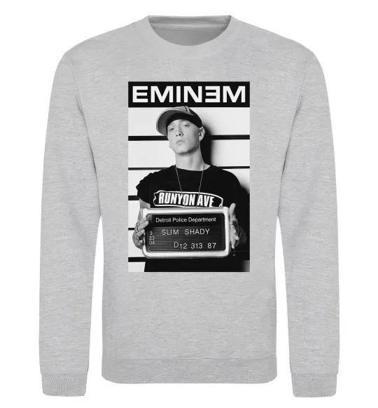 Свитшот Eminem in police Серый меланж фото