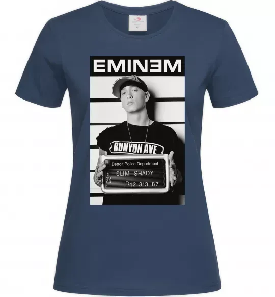 Женская футболка Eminem in police Темно-синий фото