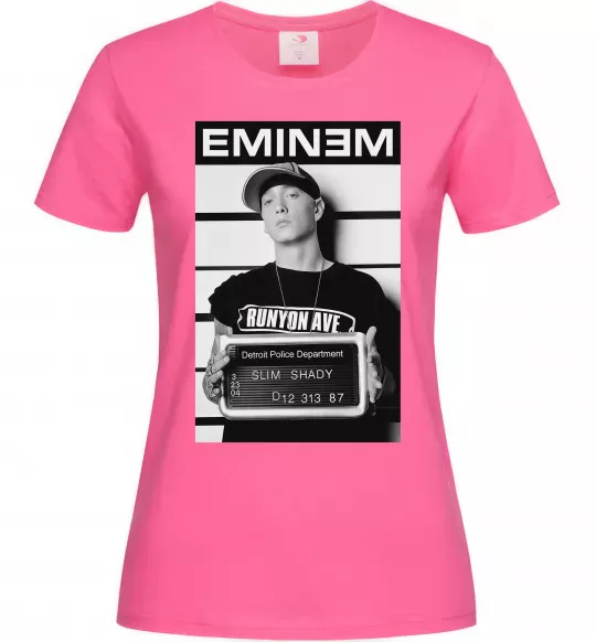 Женская футболка Eminem in police Ярко-розовый фото