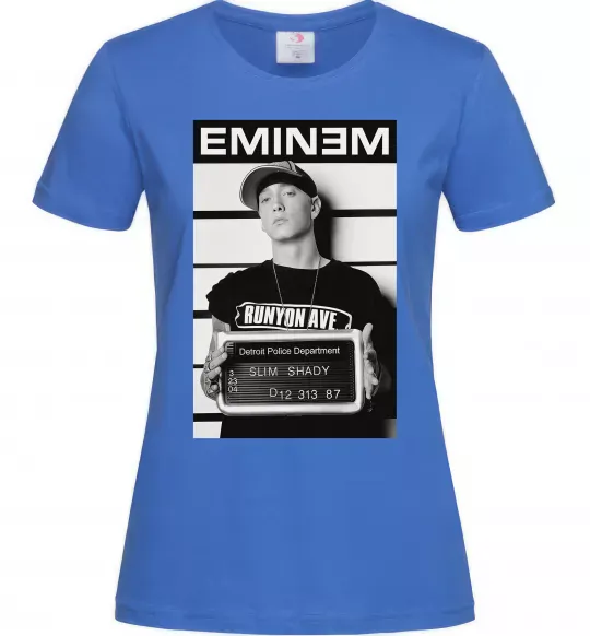 Женская футболка Eminem in police Ярко-синий фото