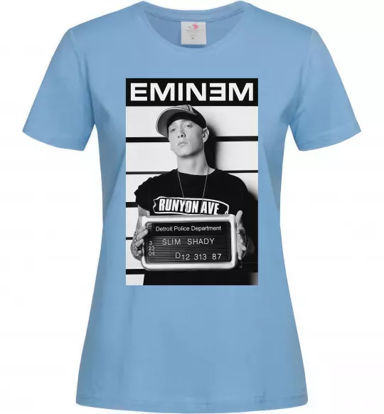 Женская футболка Eminem in police Голубой фото