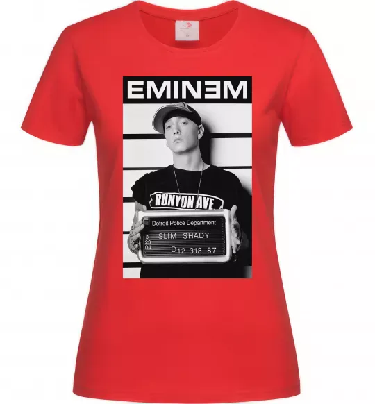 Женская футболка Eminem in police Красный фото
