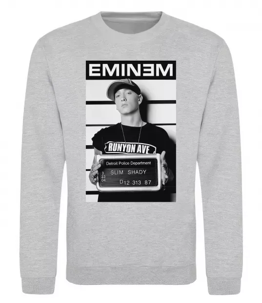 Свитшот Eminem in police Серый меланж фото