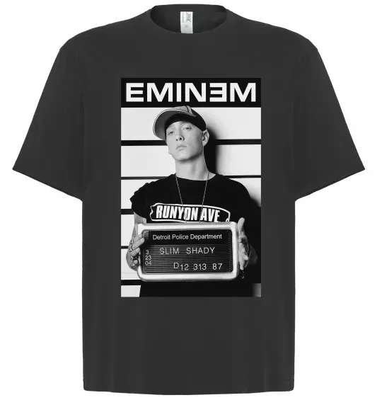 Футболка Оверсайз Eminem in police Черный фото
