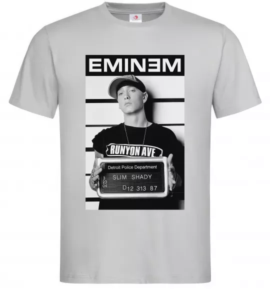 Мужская футболка Eminem in police Серый фото