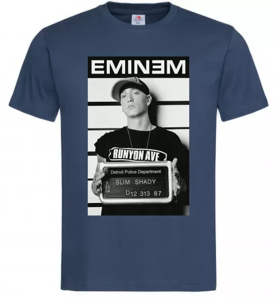 Мужская футболка Eminem in police Темно-синий фото