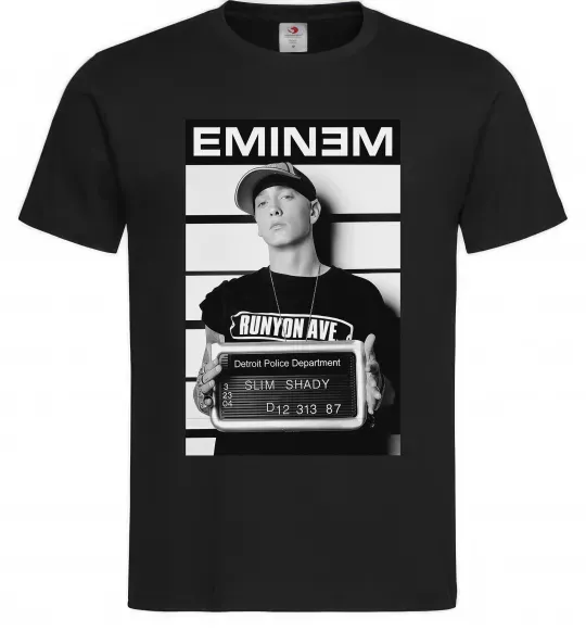 Мужская футболка Eminem in police Черный фото