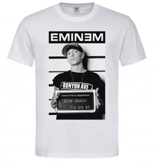 Мужская футболка Eminem in police Белый фото