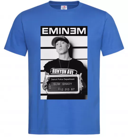 Мужская футболка Eminem in police Ярко-синий фото