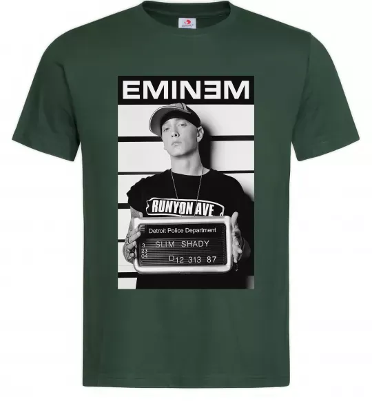 Мужская футболка Eminem in police Темно-зеленый фото