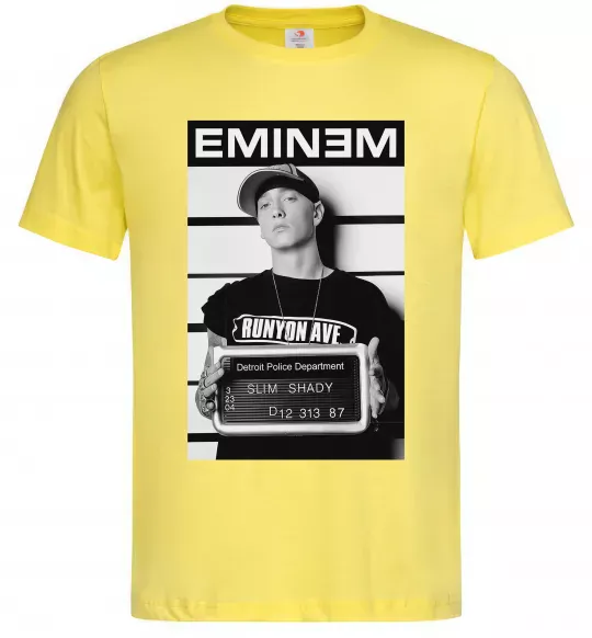 Мужская футболка Eminem in police Лимонный фото
