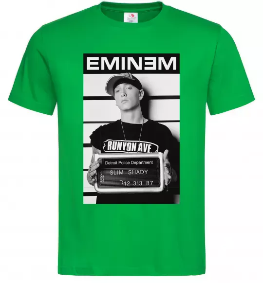 Мужская футболка Eminem in police Зеленый фото
