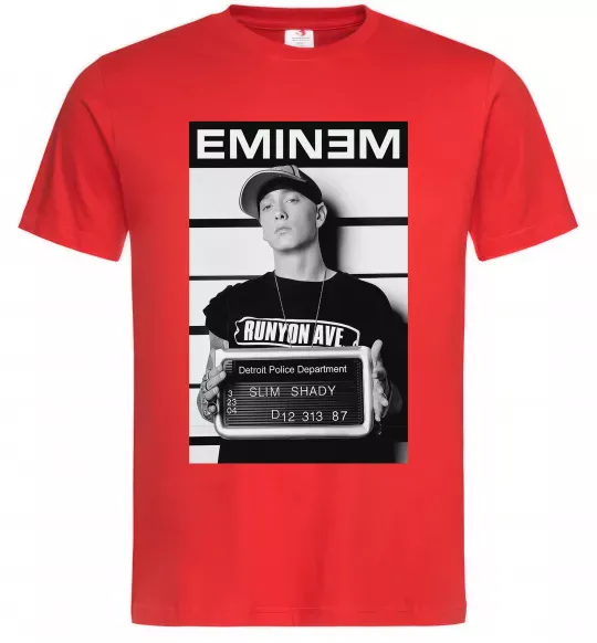 Мужская футболка Eminem in police Красный фото