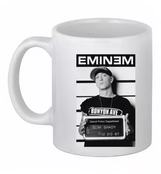 Чашка керамическая Eminem in police Белый фото