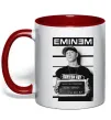 Чашка с цветной ручкой Eminem in police Красный фото