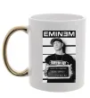 Чашка с цветной ручкой Eminem in police Золото фото