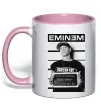 Чашка с цветной ручкой Eminem in police Нежно розовый фото