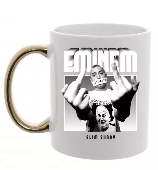 Чашка з кольоровою ручкою Slim shady Золото фото