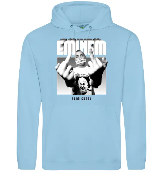 Мужская толстовка (худи) Slim shady Голубой фото